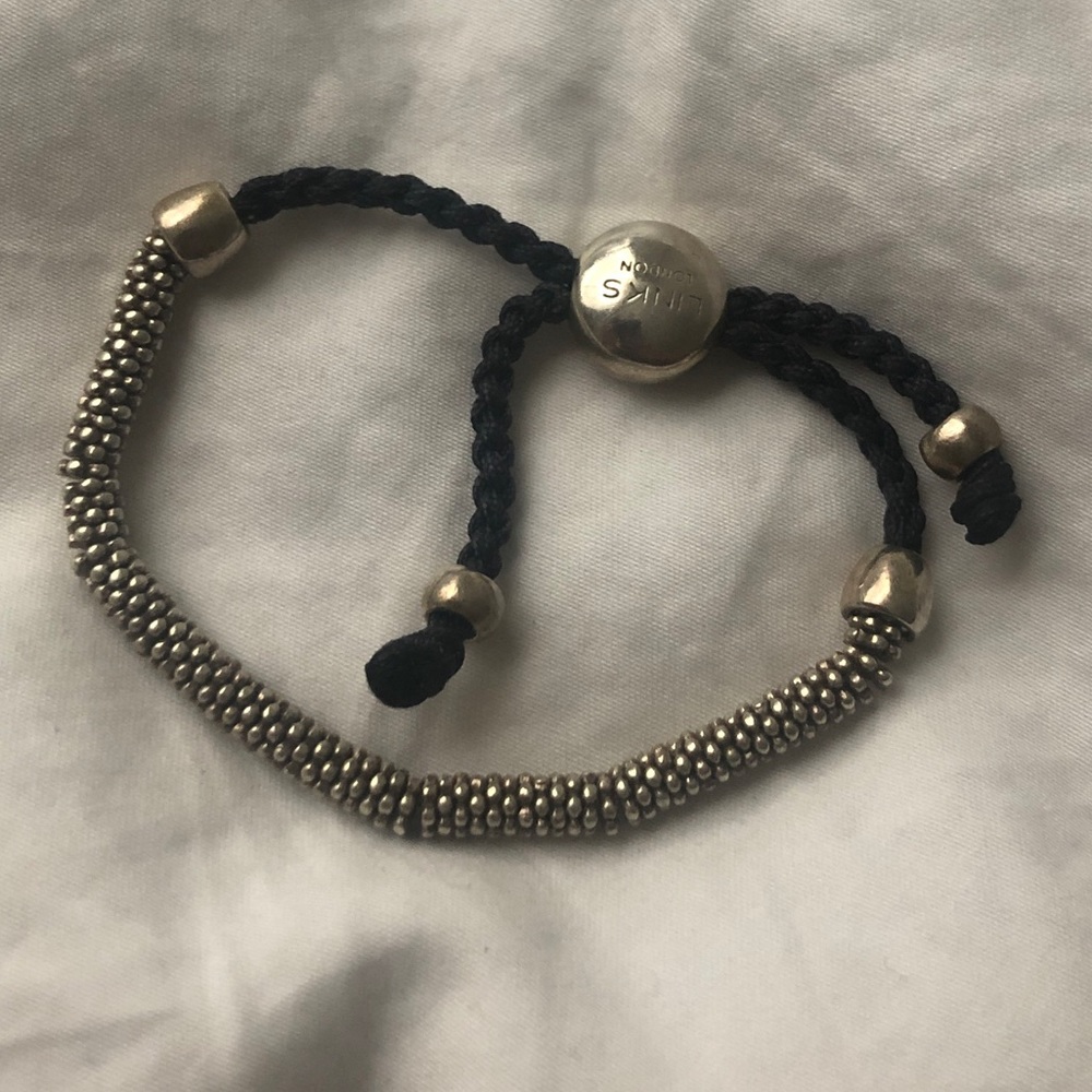 Links of London Sterling Silver & Black Bracelet